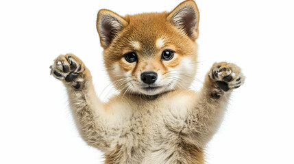 Obraz premium Adorable Shiba Inu Puppy with Playful Expression and Soft Fur