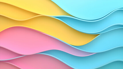 Colorful Waves of Smooth Paper Texture in Pastel Shades