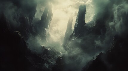 Mysterious Mountain Range: A Digital Landscape of Epic Proportions