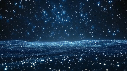 Obraz premium Starry Night Sky with Cosmic Particles and Glowing Light Effects