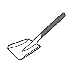 big shovel image black and white, simple vector