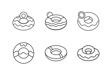 pool float line art vector illustration