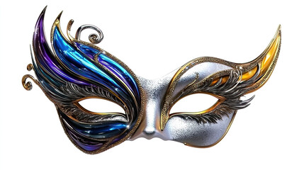 Carnival is a vibrant festival of creativity. People wear artistic masks to celebrate. Colorful Decorative Mask with Intricate Design and Details