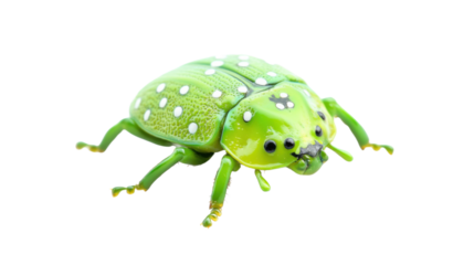 Green bug on transparent background