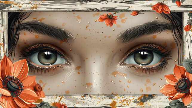 Macro of eyesbrows undergoing correction and coloring, shaping the eyebrows. Selective focus, close up