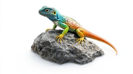 Fototapeta premium Colorful Lizard on a Rock