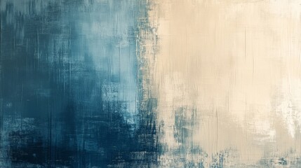 Abstract Blue And Beige Textured Paint Artwork