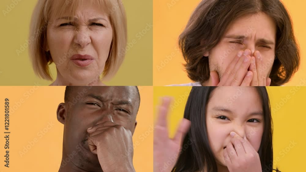 Poster a collection of diverse individuals displaying a range of emotions, including surprise, sadness, and
