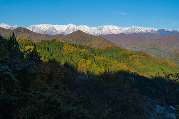 白馬三山と山里