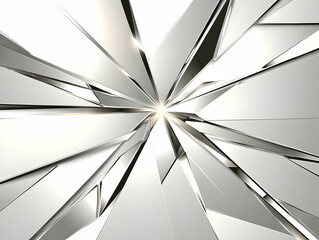 Silver shards burst; light, abstract background; design