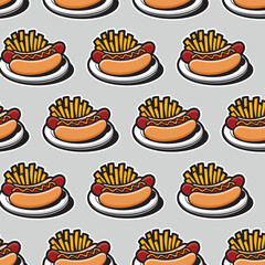 illustration of a fast food hotdog sticker for entrepreneurship
