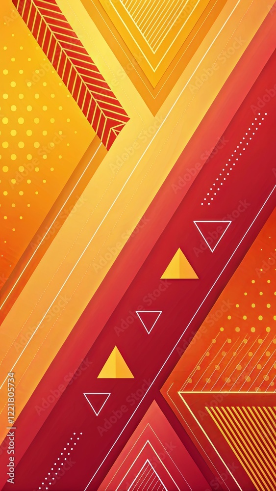 Poster A colorful abstract design with triangles and squares