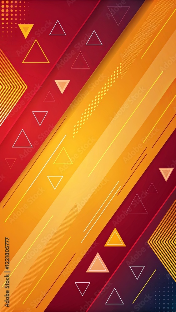 Aufkleber a colorful abstract design with triangles and squares