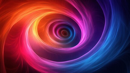 Fototapeta premium Abstract Swirling Neon Vortex Colorful Spiral Background
