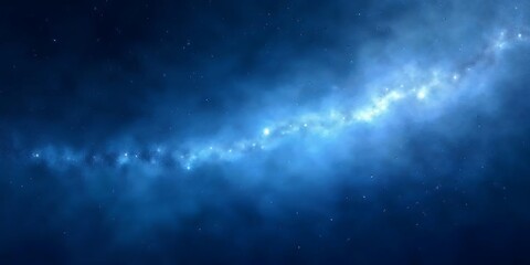 Fototapeta premium Cosmic Nebula: A Celestial Tapestry of Blue Hues