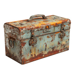 Vintage Rusty Toolbox with Patina and Weathered Surface