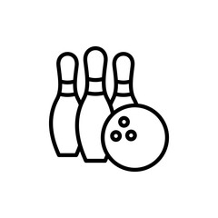 Bowling icon vector. bowling ball and pin sign and symbol.