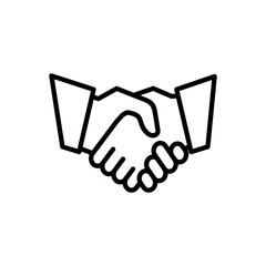 Obraz premium Handshake icon vector. business handshake sign and symbol. contact agreement