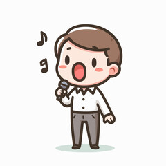 cartoon vector illustration of someone singing