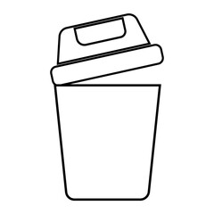 wastebasket silhouette icon design template