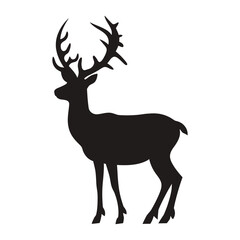 Obraz premium Reindeer silhouette illustration wildlife animal vector