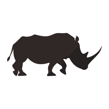 recommend clip art: Rhino walking silhouette rhino illustration vector