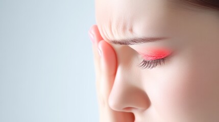 Women who are worried about their eyes, pain, discomfort