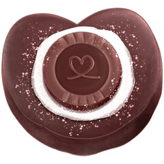 Chocolate cookie and cream with icing sugar