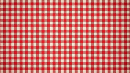 Classic Red and Cream Checkered Fabric Texture Pattern