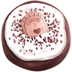 Cookie white cream and topping 