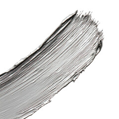 Silver Metallic Paint Brush Stroke on White Background