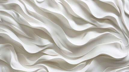 Fototapeta premium Elegant white textured waves create soft, flowing pattern, perfect for backgrounds or design elements. smooth surface adds touch of sophistication and modernity