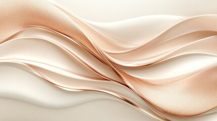 Fototapeta premium Elegant Rose Gold and Cream Wave Abstract Design
