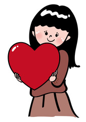 ハートを持つ女の子