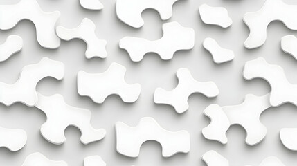 Abstract white puzzle pieces background