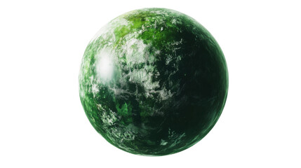 Green planet earth on transparent background