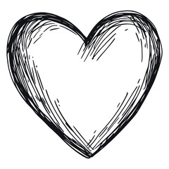 Hand-drawn heart sketch art vector