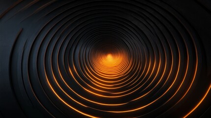 Obraz premium Abstract Spiral Tunnel Glowing Orange Light