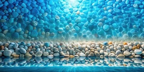 Obraz premium Double Exposure: Blue White Wall, Smooth Stones - Surreal Abstract Photography