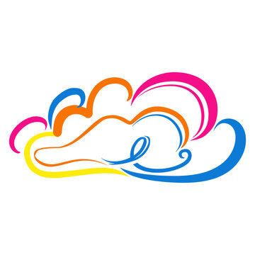 recommend clip art: Line drawing cloud art graphics colorful vector