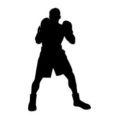 Boxing player silhouette arts athletic vector