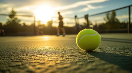 Close-Up of Tennis Ball at Sunrise