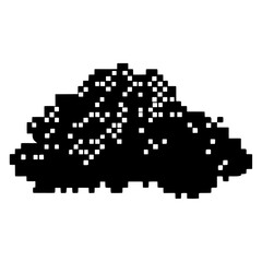 Obraz premium Cloud silhouette black pixel vector