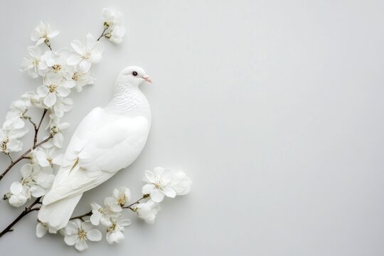 white dove on a branch