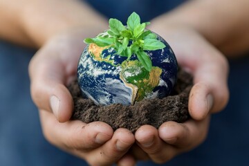 hands holding a globe