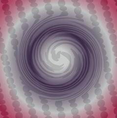 There are grey spots and a vortex under the gradient radial surface, which resembles a spherical bulge.