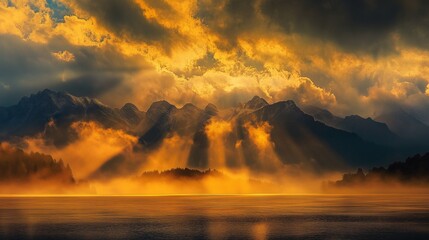 Golden Rays on Eibsee Lake and Zugspitze Sunrise Serenity in Bavaria