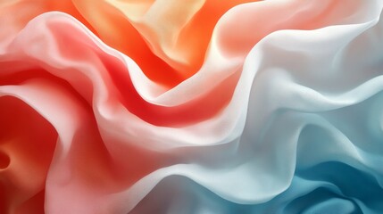 Obraz premium Soft ombre fabric in shades of red white and blue