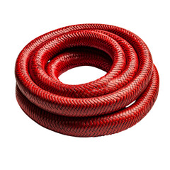 Fototapeta premium Vibrant Red Coiled Hose for Various Outdoor Uses