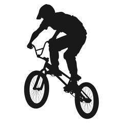 Naklejka premium Man BMX silhouette bmx bicycle vector